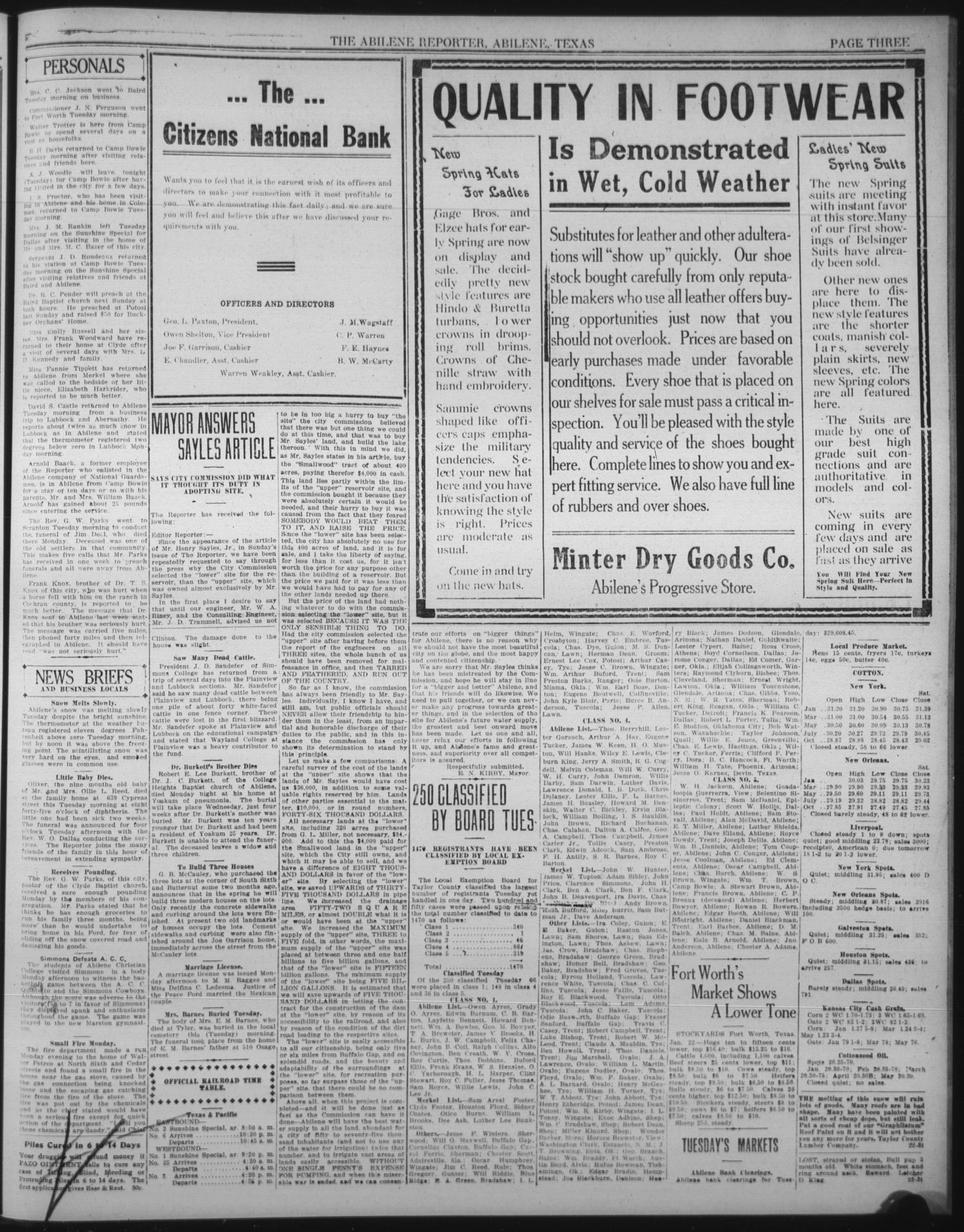 The Abilene Daily Reporter (Abilene, Tex.), Vol. 21, No. 266, Ed. 1 Tuesday, January 22, 1918
                                                
                                                    [Sequence #]: 3 of 6
                                                