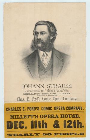 Primary view of object titled 'Advertisement for the opera "Merry War"'.