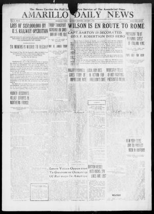 Primary view of object titled 'Amarillo Daily News (Amarillo, Tex.), Vol. 10, No. 52, Ed. 1 Thursday, January 2, 1919'.