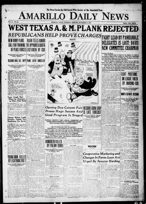 Amarillo Daily News (Amarillo, Tex.), Vol. 11, No. 267, Ed. 1 Thursday, September 9, 1920