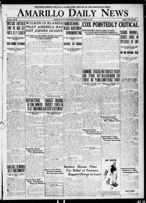 Primary view of object titled 'Amarillo Daily News (Amarillo, Tex.), Vol. 11, No. 302, Ed. 1 Wednesday, October 20, 1920'.