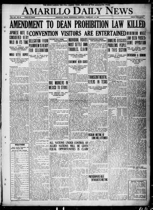 Amarillo Daily News (Amarillo, Tex.), Vol. 12, No. 42, Ed. 1 Wednesday, February 23, 1921