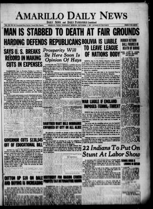 Amarillo Daily News (Amarillo, Tex.), Vol. 12, No. 210, Ed. 1 Wednesday, September 7, 1921