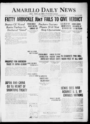 Amarillo Daily News (Amarillo, Tex.), Vol. 12, No. 285, Ed. 1 Saturday, December 3, 1921