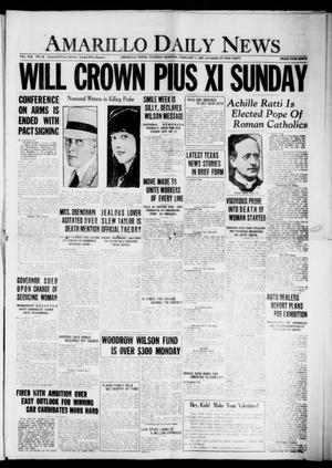 Amarillo Daily News (Amarillo, Tex.), Vol. 13, No. 26, Ed. 1 Tuesday, February 7, 1922