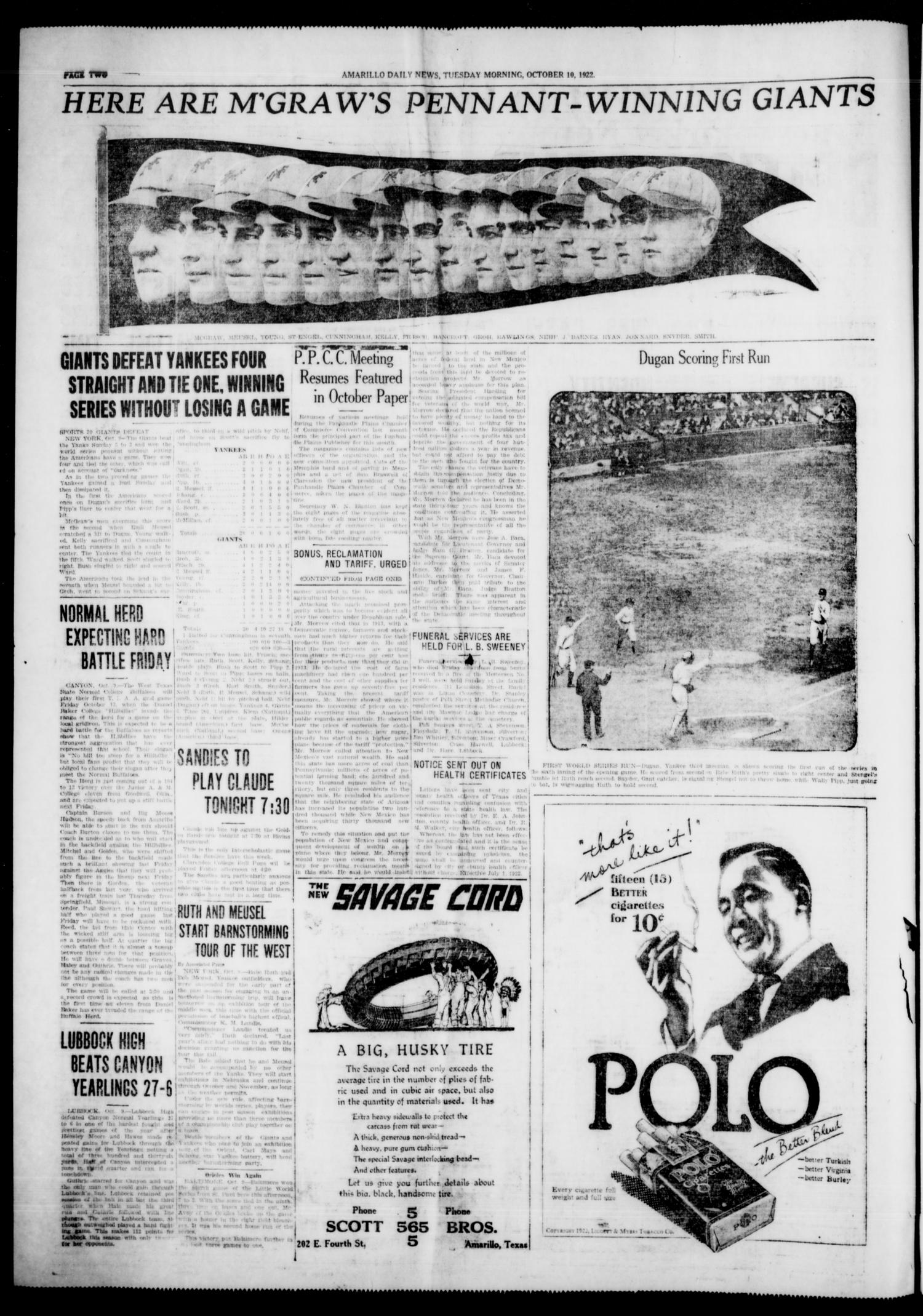 Amarillo Daily News (Amarillo, Tex.), Vol. 13, No. 303, Ed. 1 Tuesday, October 10, 1922
                                                
                                                    [Sequence #]: 2 of 10
                                                
