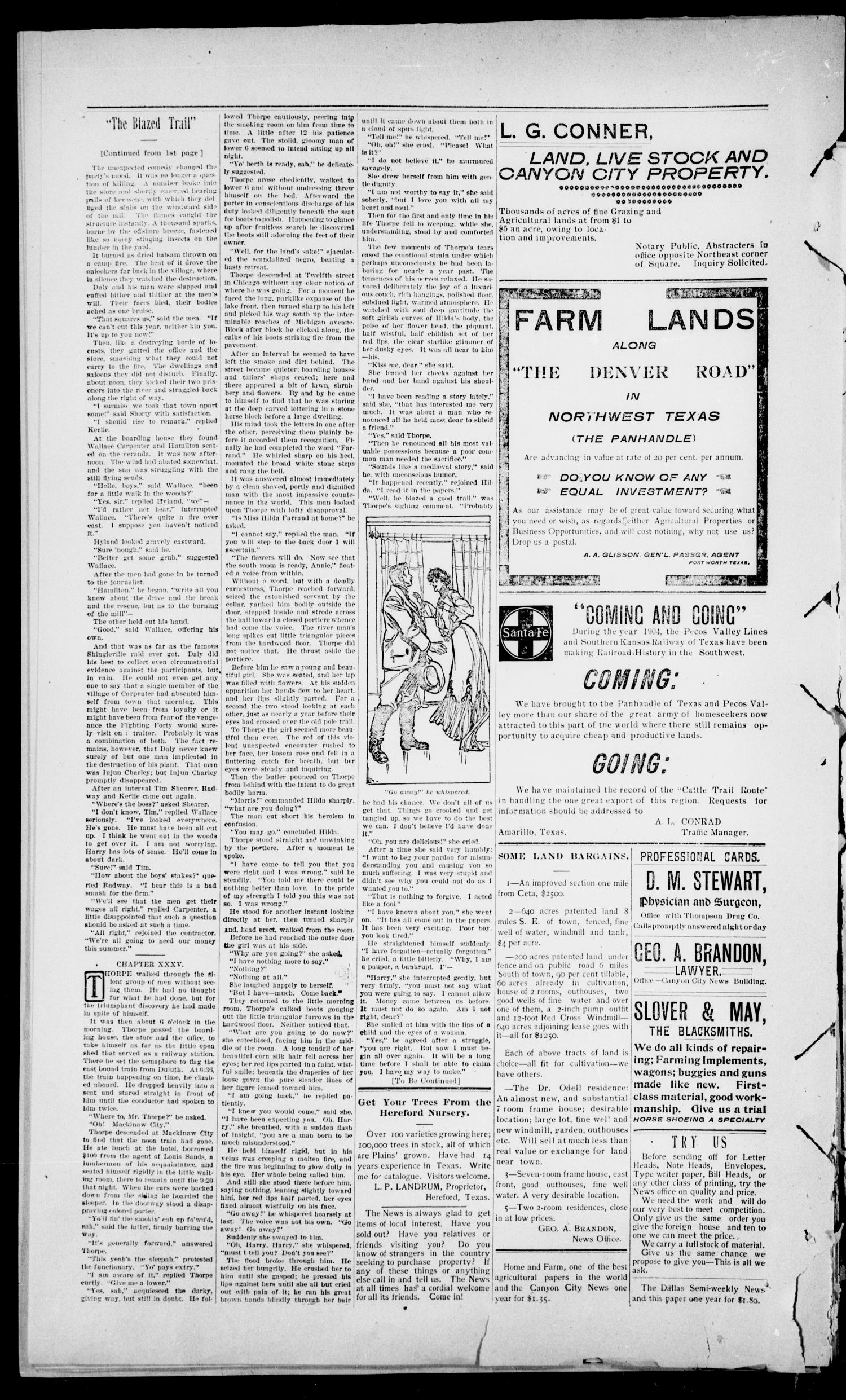 Canyon City News. (Canyon City, Tex.), Vol. 8, No. 49, Ed. 1 Friday, February 17, 1905
                                                
                                                    [Sequence #]: 4 of 4
                                                