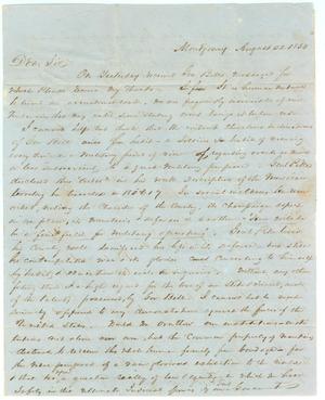 [Letter from C. B. Stewart, signer of the Texas Declaration of Independence, to Jesse Grimes, August 22, 1850]