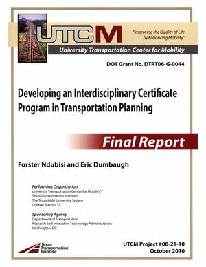 Developing an Interdisciplinary Certificate Program in Transportation Planning