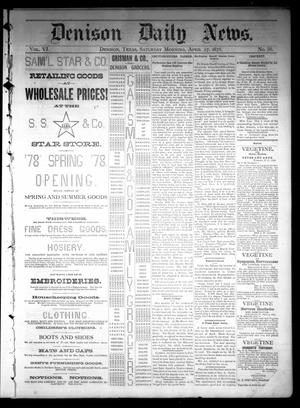 Denison Daily News. (Denison, Tex.), Vol. 6, No. 56, Ed. 1 Saturday, April 27, 1878