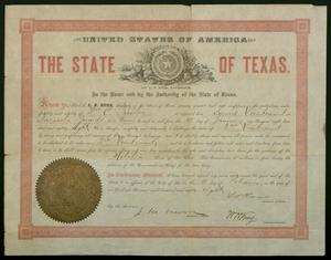 [Appointment of William C. Preston as Second Lieutenant in the Navasota Guards, 1888]