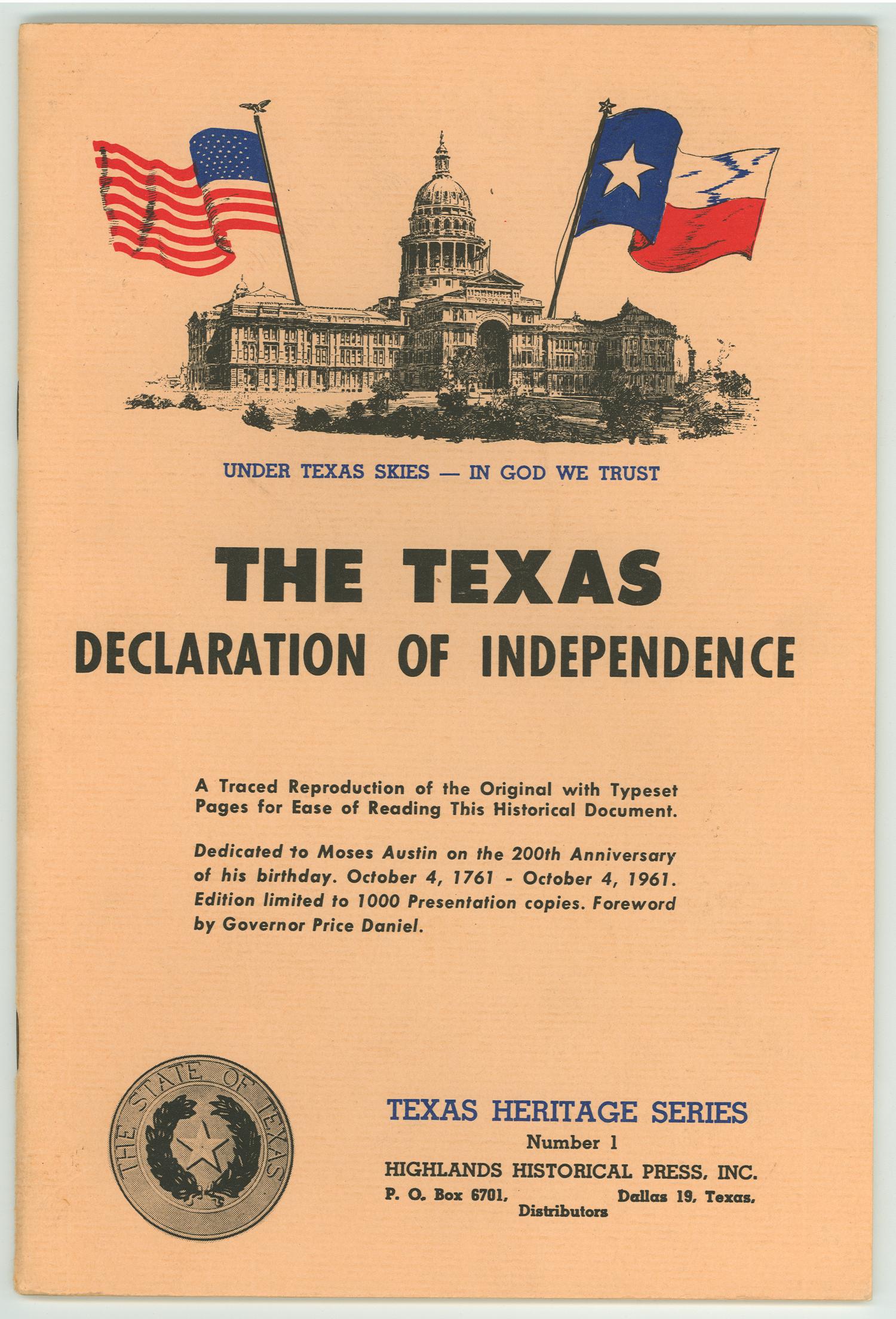 "The Texas Declaration of Independence" - The Portal to Texas History