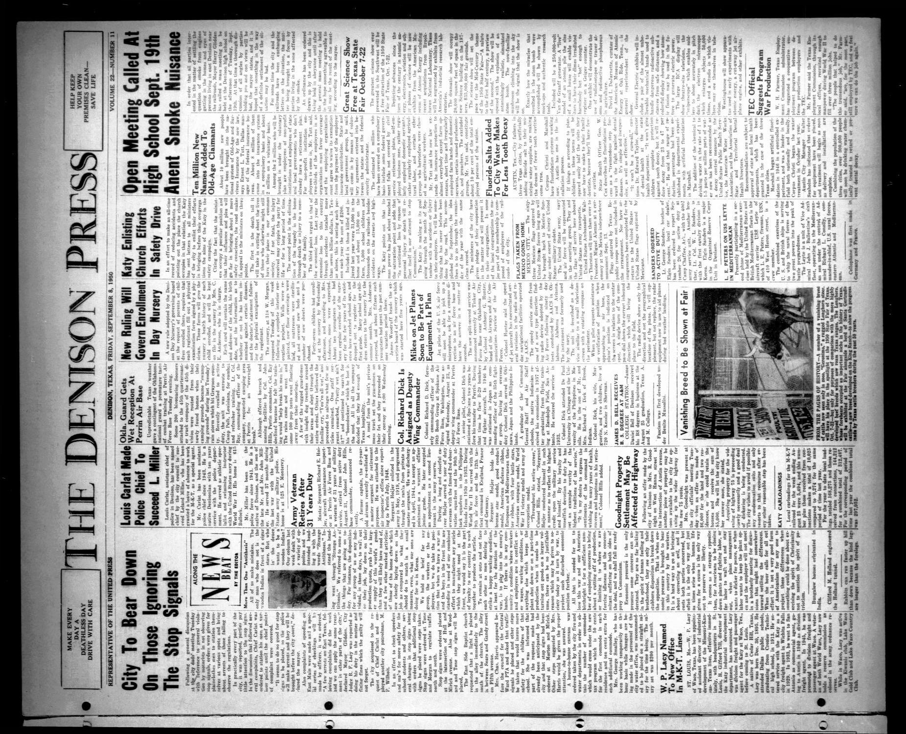 The Denison Press (Denison, Tex.), Vol. 22, No. 11, Ed. 1 Friday, September 8, 1950
                                                
                                                    [Sequence #]: 1 of 4
                                                