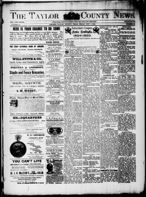 Primary view of object titled 'The Taylor County News. (Abilene, Tex.), Vol. 10, No. 38, Ed. 1 Friday, November 9, 1894'.