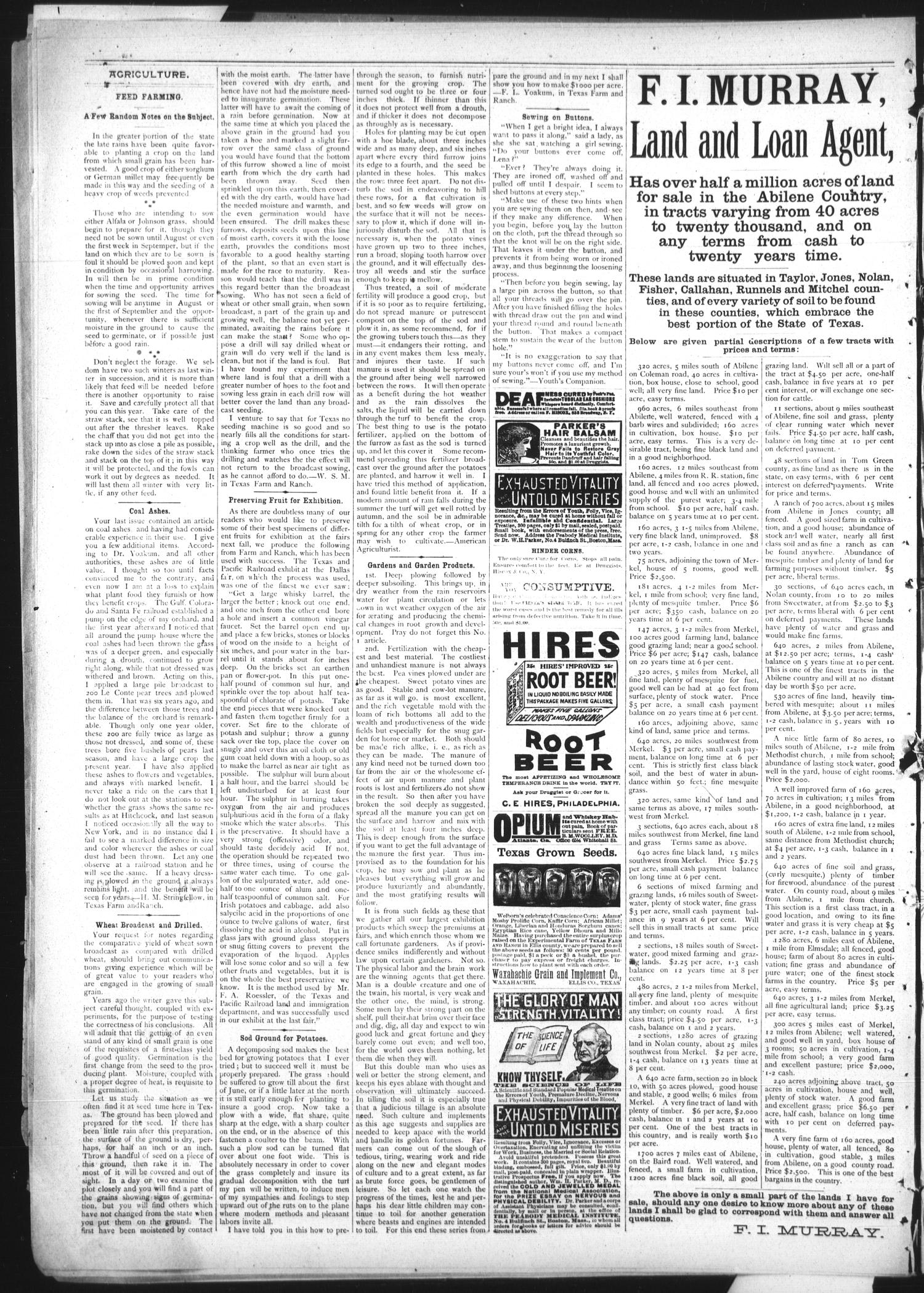 The Abilene Reporter. (Abilene, Tex.), Vol. 8, No. 28, Ed. 1 Friday, July 12, 1889
                                                
                                                    [Sequence #]: 6 of 8
                                                