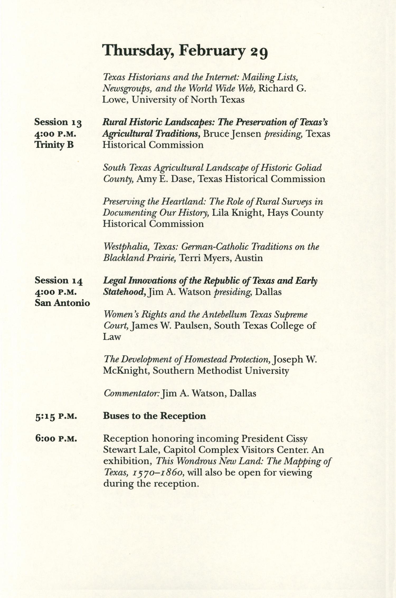 Texas State Historical Association One Hundredth Annual Meeting, 1996
                                                
                                                    11
                                                