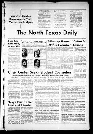 The North Texas Daily (Denton, Tex.), Vol. 60, No. 57, Ed. 1 Wednesday, January 19, 1977