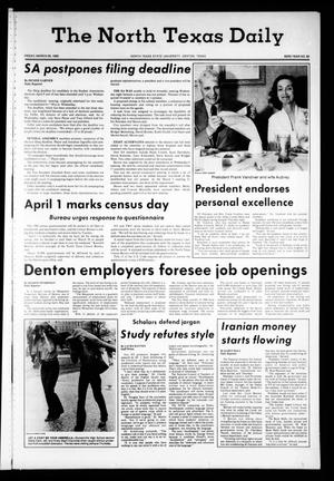The North Texas Daily (Denton, Tex.), Vol. 63, No. 95, Ed. 1 Friday, March 28, 1980