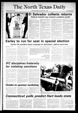 The North Texas Daily (Denton, Tex.), Vol. 67, No. 92, Ed. 1 Tuesday, March 27, 1984