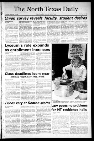 The North Texas Daily (Denton, Tex.), Vol. 67, No. 124, Ed. 1 Thursday, September 6, 1984