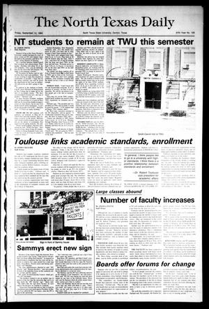 The North Texas Daily (Denton, Tex.), Vol. 67, No. 129, Ed. 1 Friday, September 14, 1984
