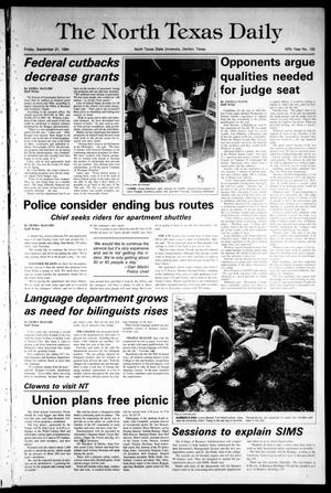 The North Texas Daily (Denton, Tex.), Vol. 67, No. 133, Ed. 1 Friday, September 21, 1984