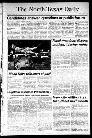 The North Texas Daily (Denton, Tex.), Vol. 67, No. 148, Ed. 1 Thursday, October 18, 1984