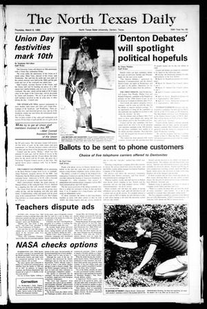 Primary view of object titled 'The North Texas Daily (Denton, Tex.), Vol. 69, No. 80, Ed. 1 Thursday, March 6, 1986'.