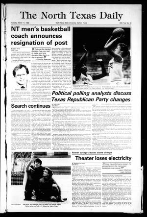 The North Texas Daily (Denton, Tex.), Vol. 69, No. 82, Ed. 1 Tuesday, March 11, 1986