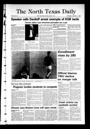 The North Texas Daily (Denton, Tex.), Vol. 70, No. 10, Ed. 1 Wednesday, September 17, 1986