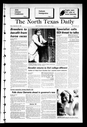 Primary view of object titled 'The North Texas Daily (Denton, Tex.), Vol. 70, No. 16, Ed. 1 Friday, September 26, 1986'.