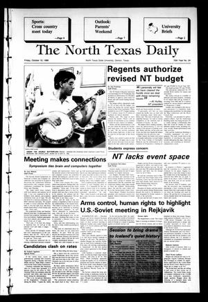 The North Texas Daily (Denton, Tex.), Vol. 70, No. 24, Ed. 1 Friday, October 10, 1986
