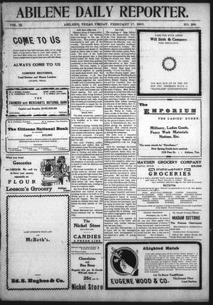 Abilene Daily Reporter. (Abilene, Tex.), Vol. 9, No. 198, Ed. 1 Friday, February 17, 1905