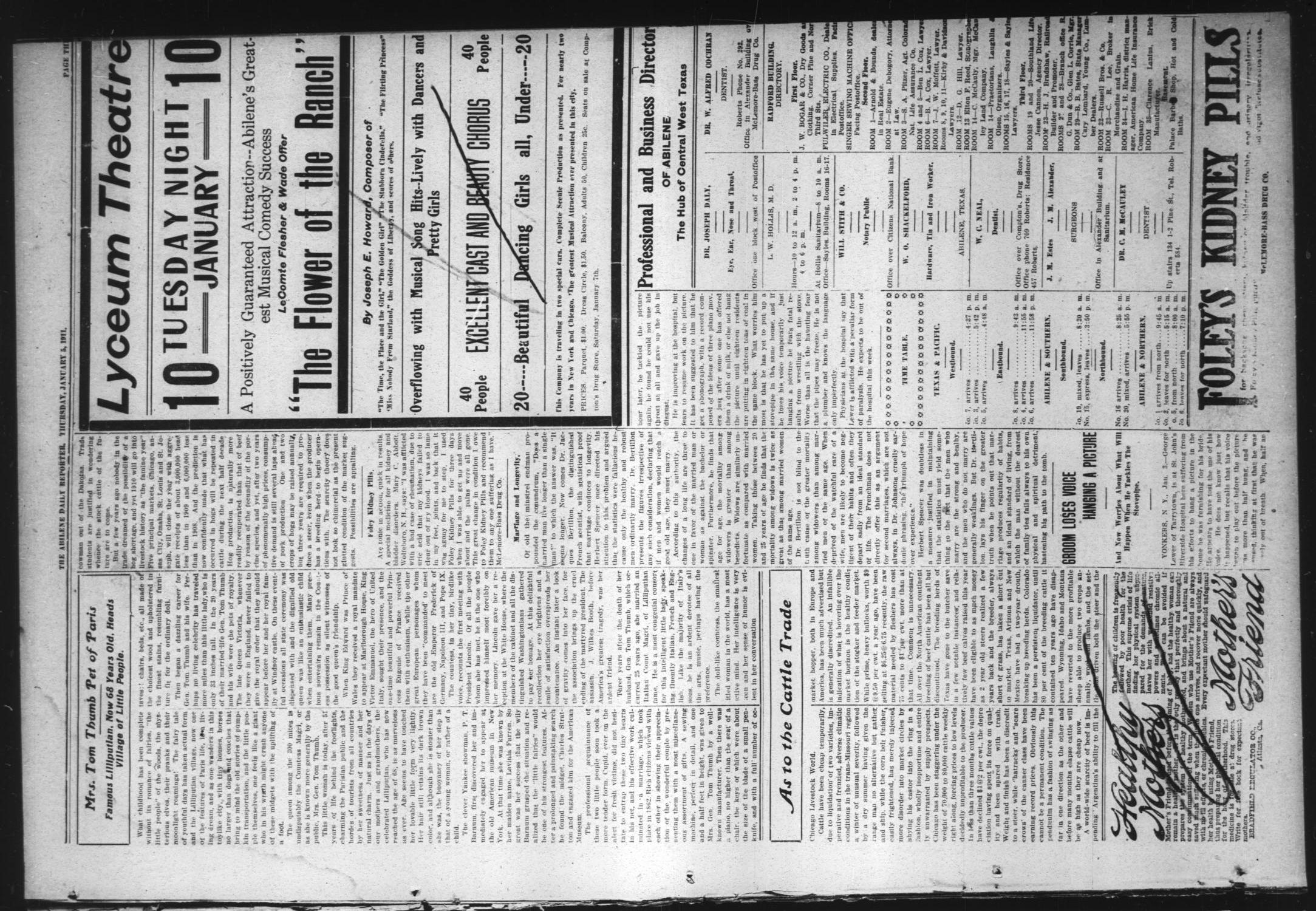 Abilene Daily Reporter (Abilene, Tex.), Vol. 15, No. 103, Ed. 1 Thursday, January 5, 1911
                                                
                                                    [Sequence #]: 3 of 8
                                                
