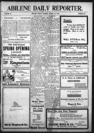 Abilene Daily Reporter. (Abilene, Tex.), Vol. 9, No. 231, Ed. 1 Tuesday, March 28, 1905