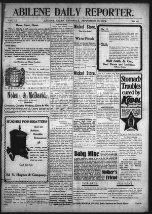 Primary view of object titled 'Abilene Daily Reporter. (Abilene, Tex.), Vol. 9, No. 60, Ed. 1 Thursday, September 22, 1904'.
