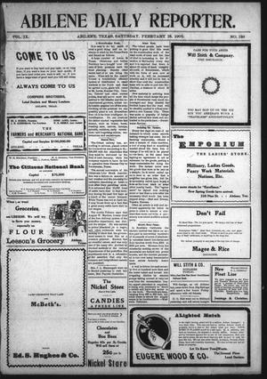 Primary view of object titled 'Abilene Daily Reporter. (Abilene, Tex.), Vol. 9, No. 199, Ed. 1 Saturday, February 18, 1905'.
