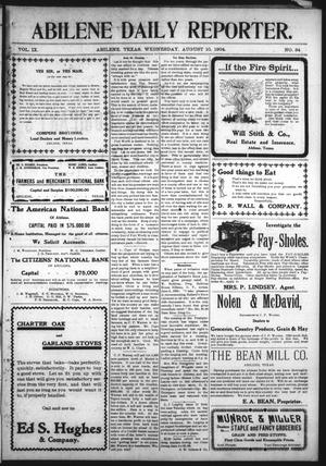 Abilene Daily Reporter. (Abilene, Tex.), Vol. 9, No. 34, Ed. 1 Wednesday, August 10, 1904