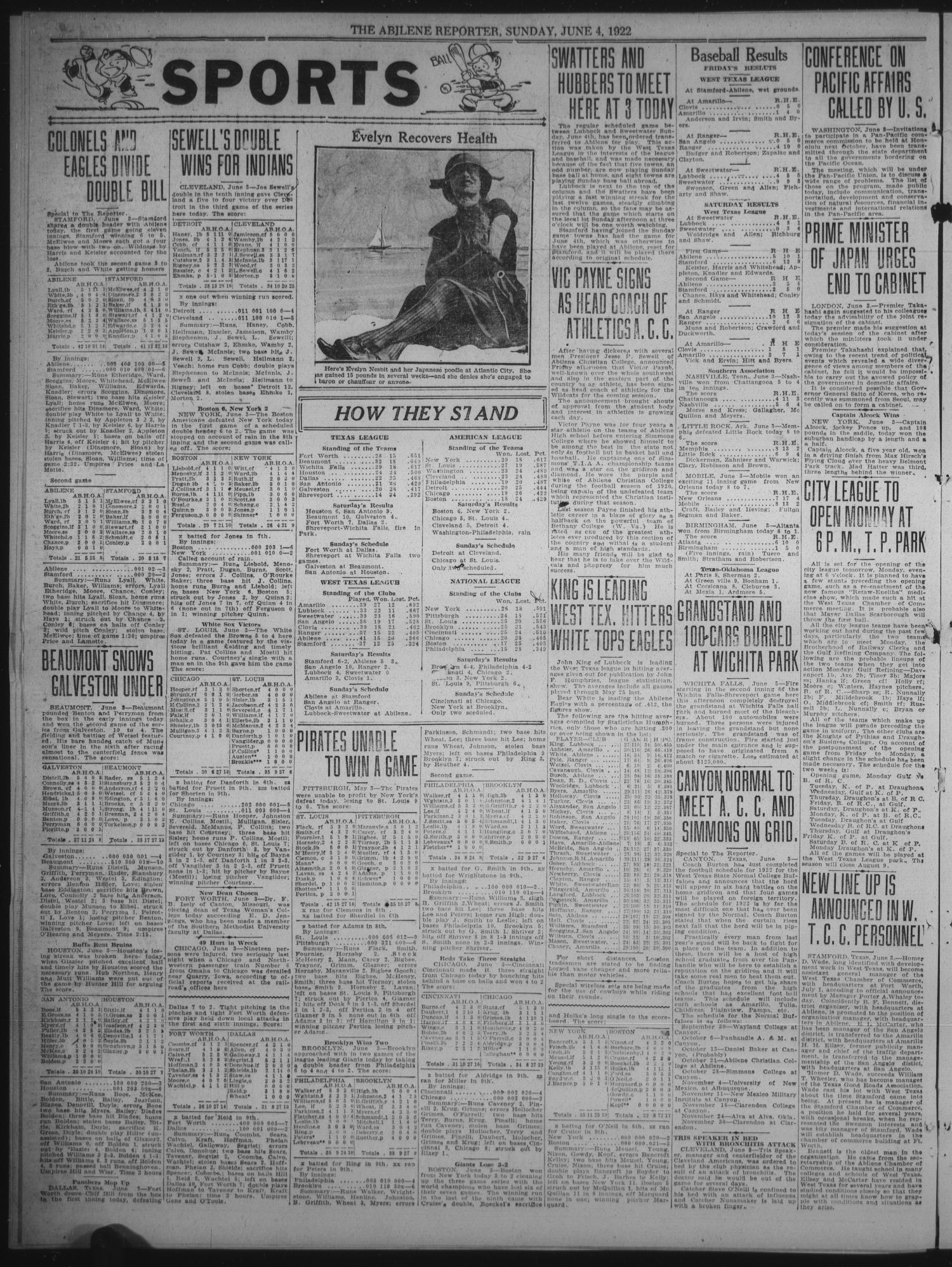 The Abilene Daily Reporter (Abilene, Tex.), Vol. 24, No. 30, Ed. 1 Sunday, June 4, 1922
                                                
                                                    [Sequence #]: 4 of 24
                                                
