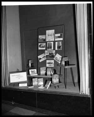 Scarbrough's window display of book by Dora Bonham - Merchant to the Republic