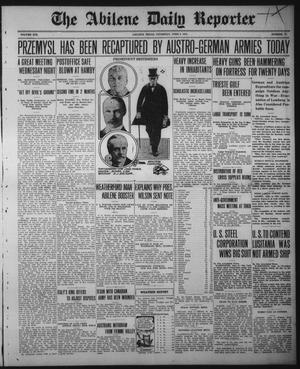 Primary view of object titled 'The Abilene Daily Reporter (Abilene, Tex.), Vol. 19, No. 77, Ed. 1 Thursday, June 3, 1915'.
