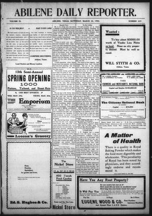 Primary view of object titled 'Abilene Daily Reporter. (Abilene, Tex.), Vol. 9, No. 229, Ed. 1 Saturday, March 25, 1905'.