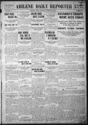 Abilene Daily Reporter (Abilene, Tex.), Vol. 15, No. 133, Ed. 1 Thursday, February 9, 1911