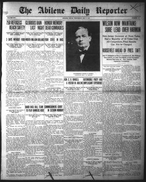 Primary view of object titled 'The Abilene Daily Reporter (Abilene, Tex.), Vol. 14, No. 110, Ed. 1 Wednesday, May 8, 1912'.