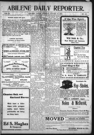 Abilene Daily Reporter. (Abilene, Tex.), Vol. 9, No. 45, Ed. 1 Tuesday, August 23, 1904