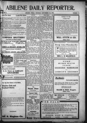 Primary view of object titled 'Abilene Daily Reporter. (Abilene, Tex.), Vol. 10, No. 76, Ed. 1 Thursday, September 28, 1905'.