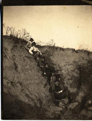 Railroad Survey Crew Poses Along the Side of a Ravine, c. 1902