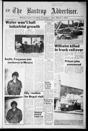 Primary view of object titled 'The Bastrop Advertiser (Bastrop, Tex.), Vol. [125], No. 44, Ed. 1 Monday, July 31, 1978'.