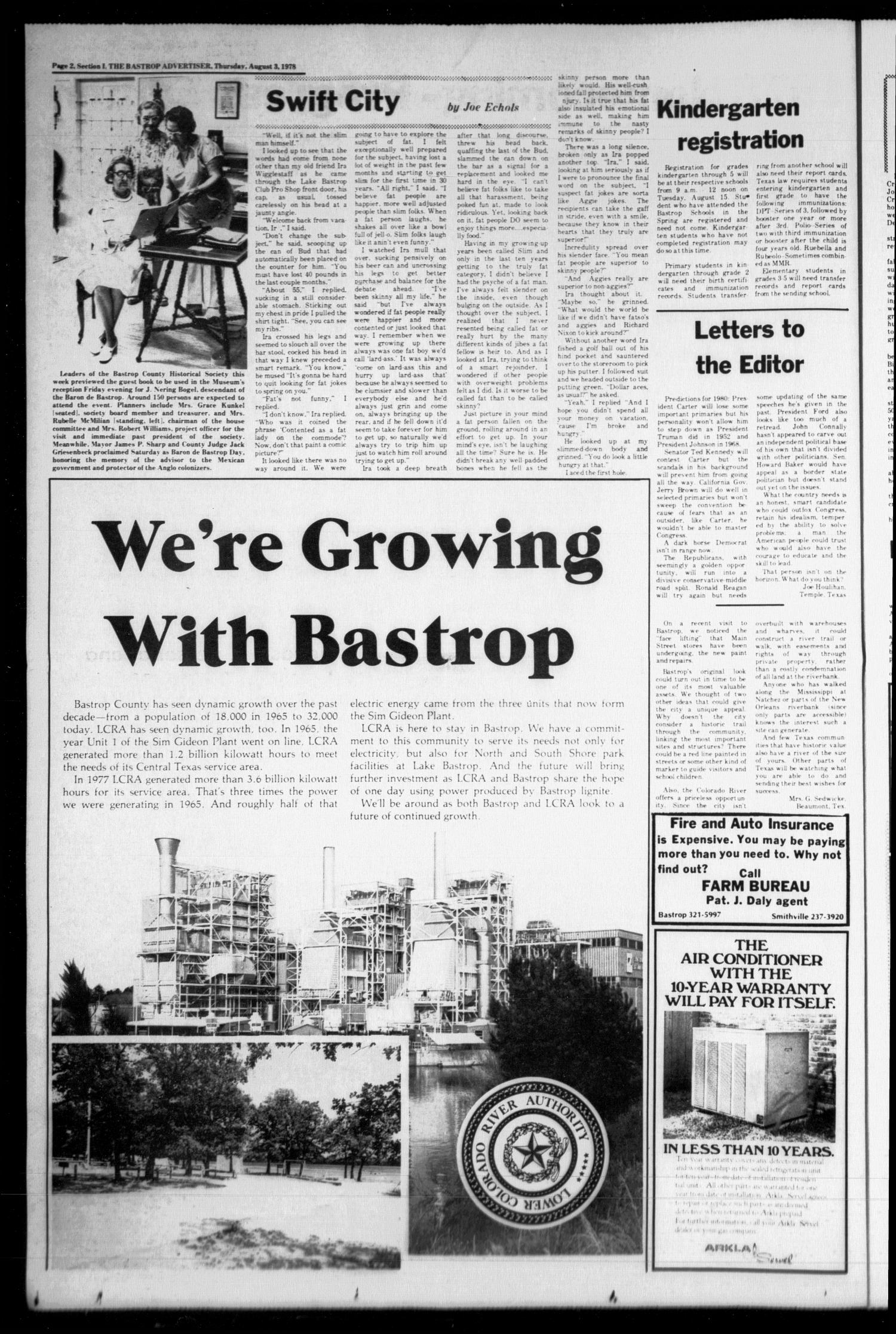 Bastrop Advertiser (Bastrop, Tex.), Vol. [125], No. 45, Ed. 1 Thursday, August 3, 1978
                                                
                                                    [Sequence #]: 2 of 20
                                                