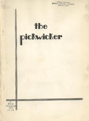Primary view of object titled 'The Pickwicker, Volume 3, Number 1, Spring 1935'.